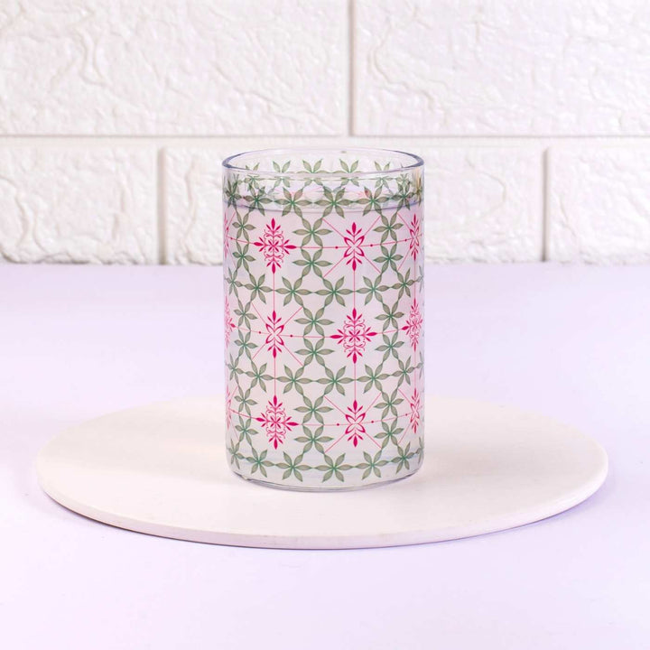 Borosilicate Glass Tumblers with Delicate Prints I 270 ML