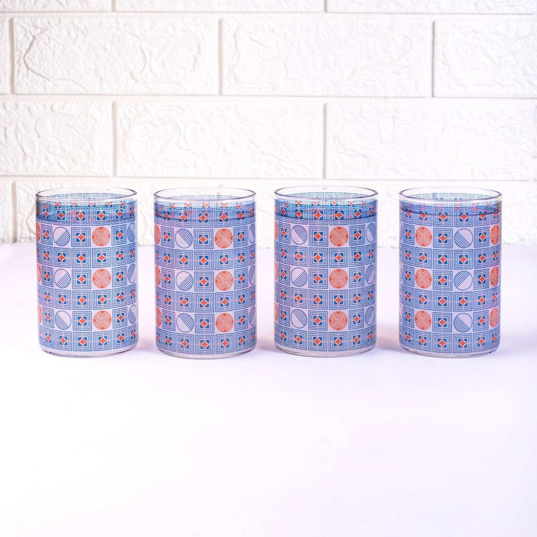 Borosilicate Glass Tumblers with Delicate Prints I 270 ML