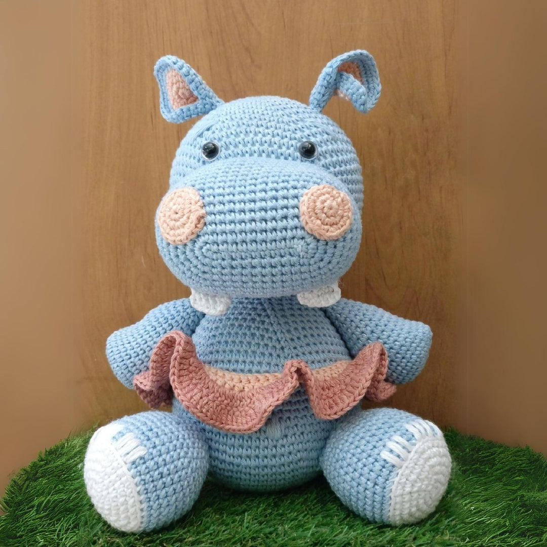 Handmade Crochet Hippo Toy for Kids