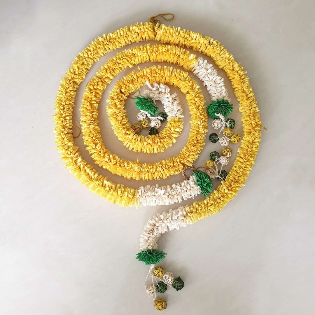 Handmade Festive Yellow Shola Flower Toran