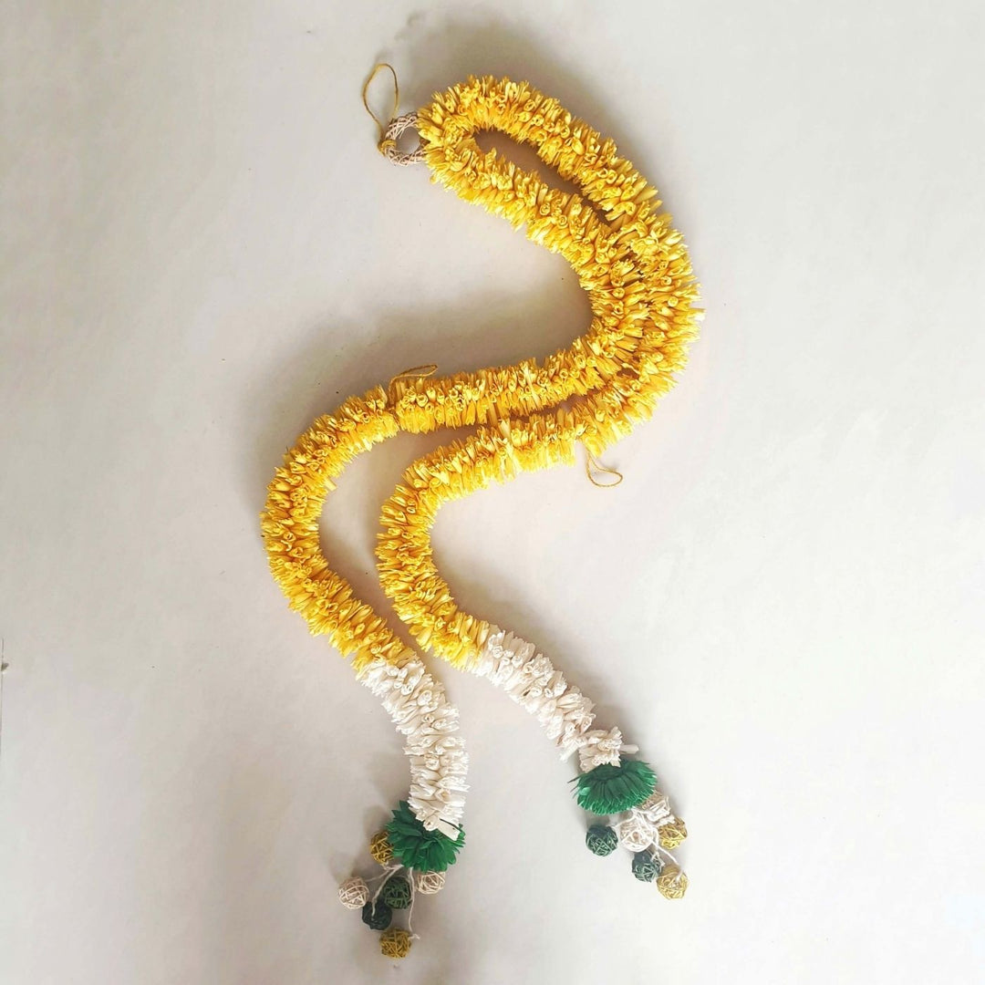 Handmade Festive Yellow Shola Flower Toran