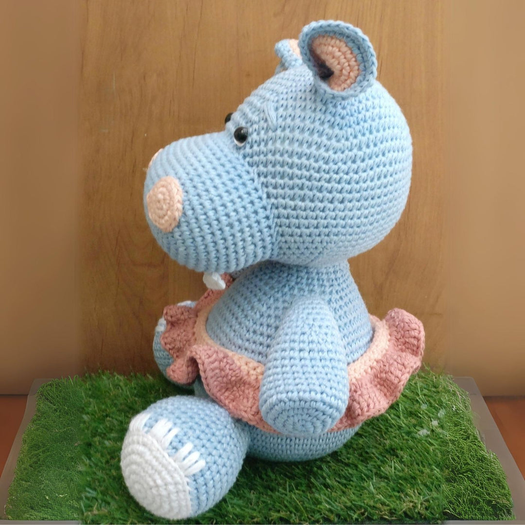 Handmade Crochet Hippo Toy for Kids