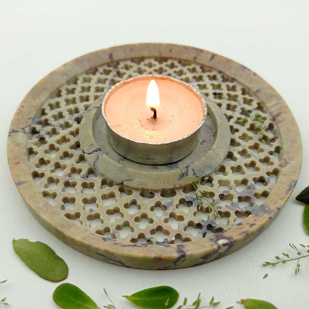 Handmade Multicolour Nima Solid Pattern Candle Holder