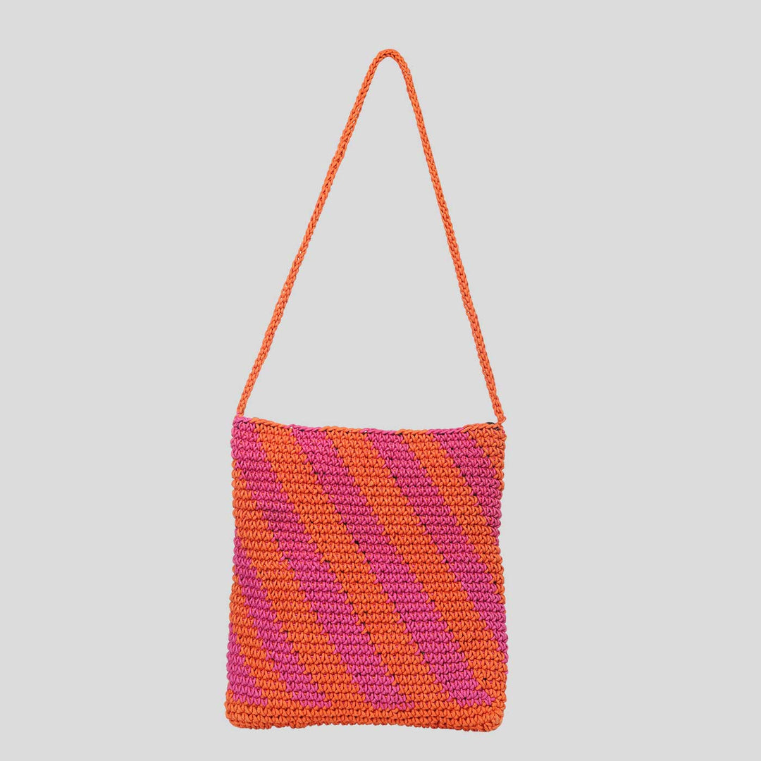 Handmade Crochet Pink & Orange Circus Cross Body Bag