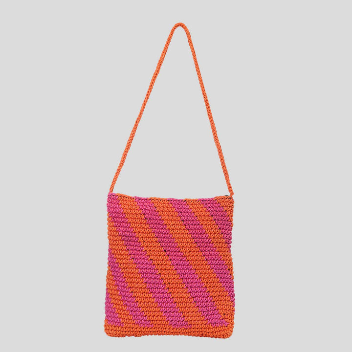 Handmade Crochet Pink & Orange Circus Cross Body Bag