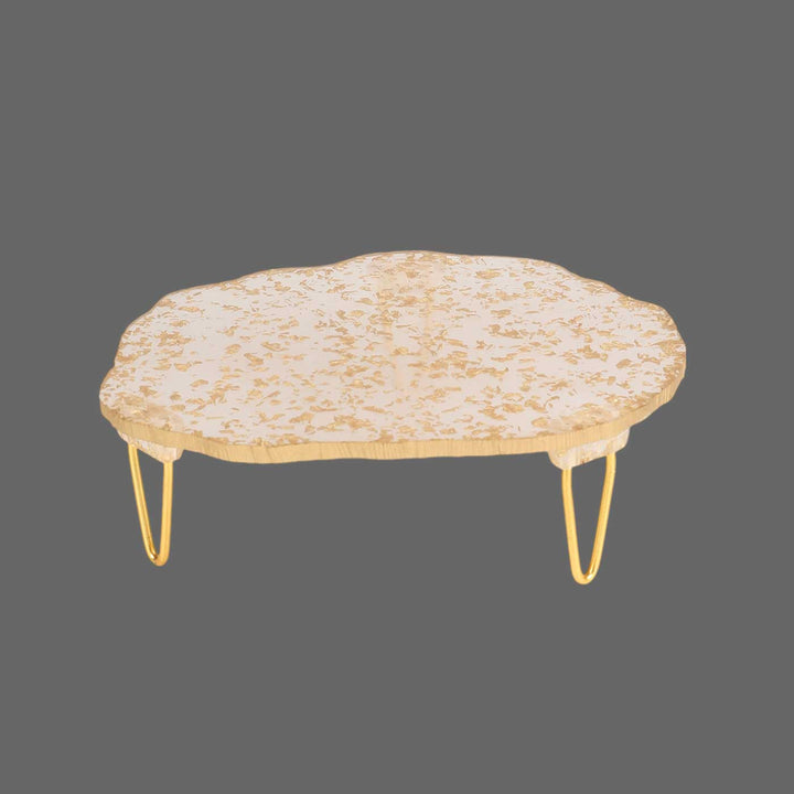 Handmade Gold Flex Resin Cake Platter | Set Of 2