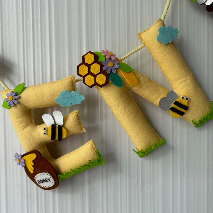 Personalized Bumble Bee Felt Bunting / Garland For Kids