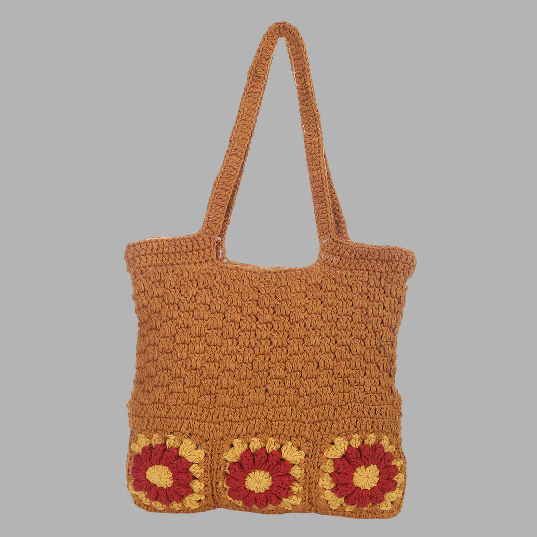 Handmade Crochet Oldie’s Goldie Floral Shoulder Bag