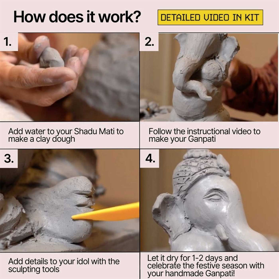 Eco-friendly Shadu Mati Ganpati Clay DIY Kit for Ganesh Chaturthi