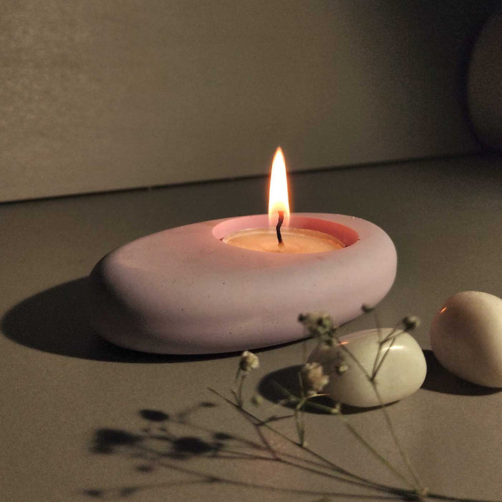 Handmade Artisan Pebble Candle Holder