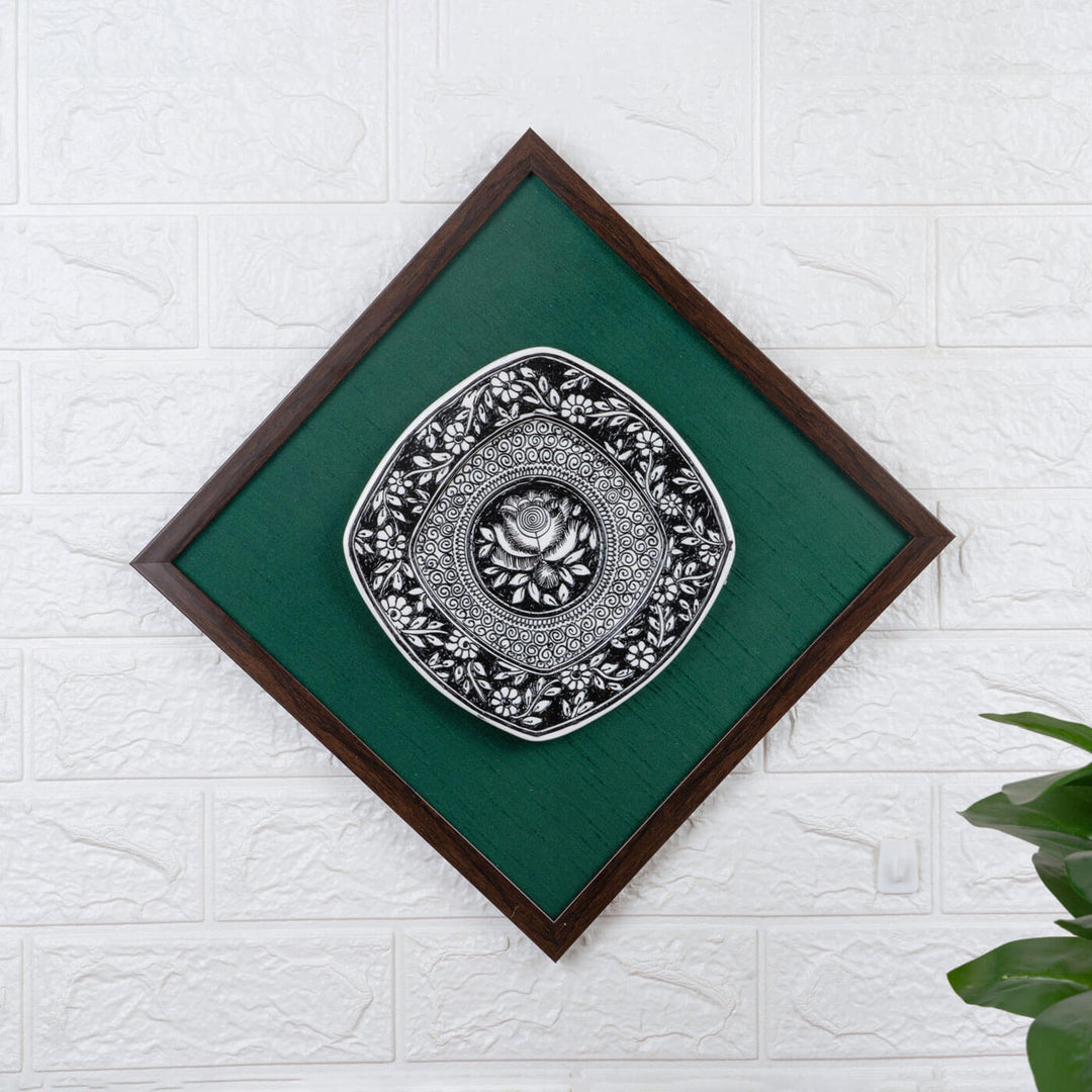 Handpainted Ceramic Wall Plate With Frame