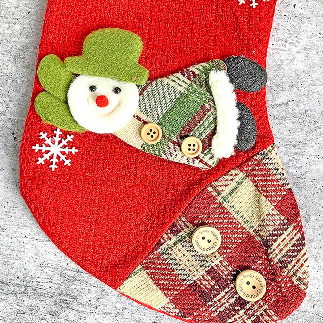 Handmade Flying Snowman Woolen Stockings For Christmas Decoration