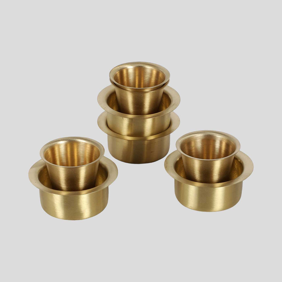 Handmade Brass Filter Coffee Bowl & Glass | Set Of 8