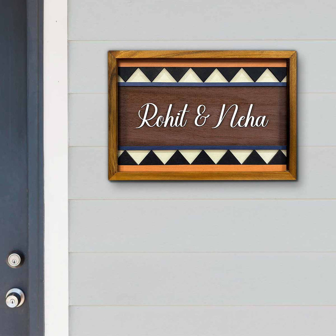 Wooden Personalized Framed Nameplate For Couples