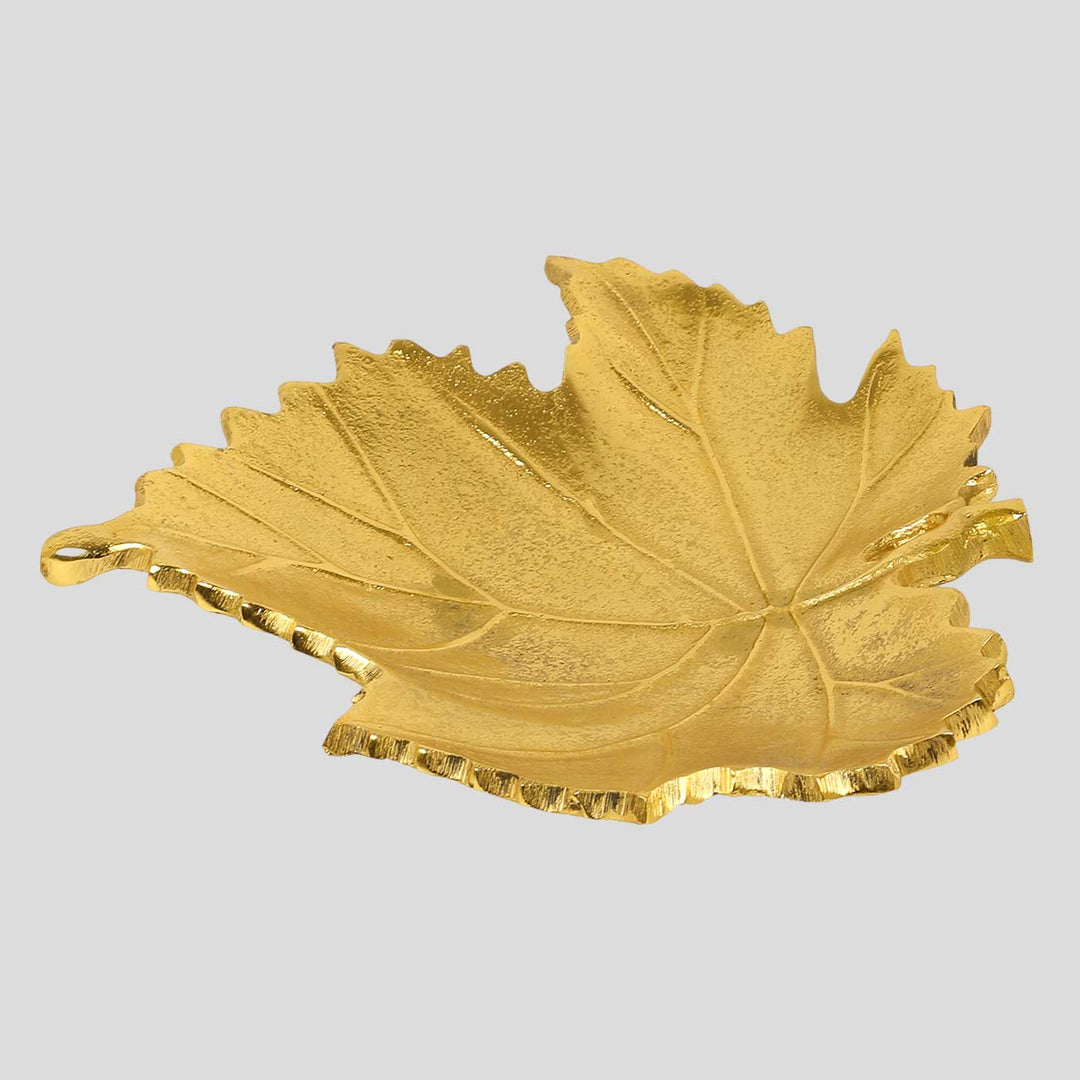 Handmade Large Gold Leaf Shaped Platter