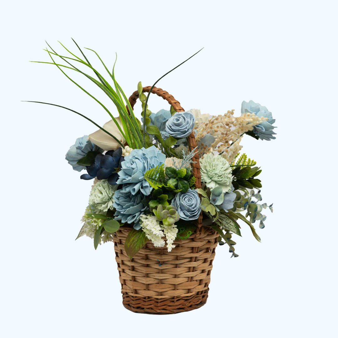 Handmade Aqua Bloom Shola Flower Centerpiece