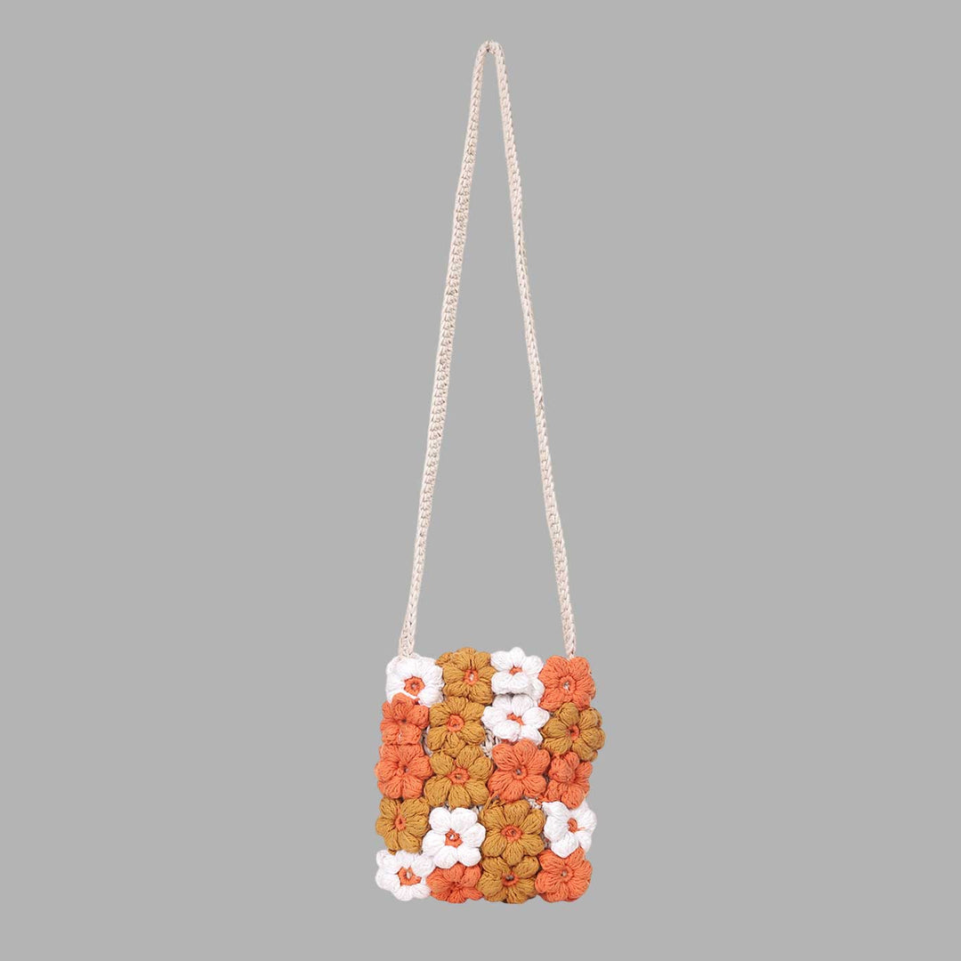 Handmade Crochet Floral Mobile Sling Bag