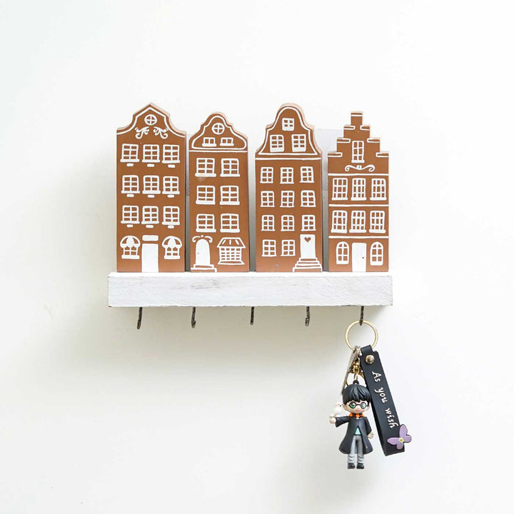 Handmade Miniature Skyline Wooden Key Hanger