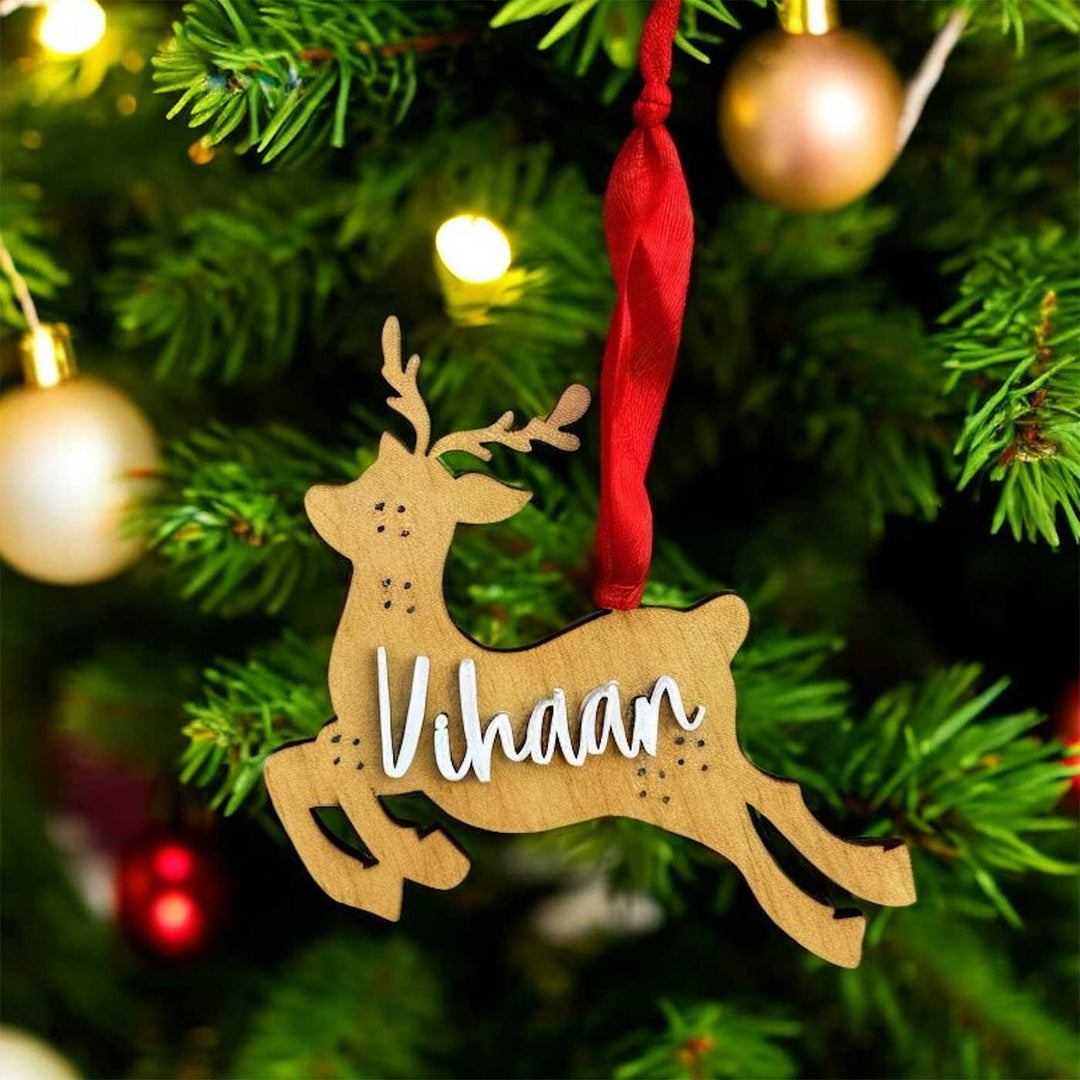 Personalized The Reindeer Mdf Wood Ornaments For Christmas Tree Decoration