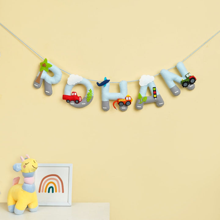 Handmade Personalized Felt Kids Bunting - Automobile