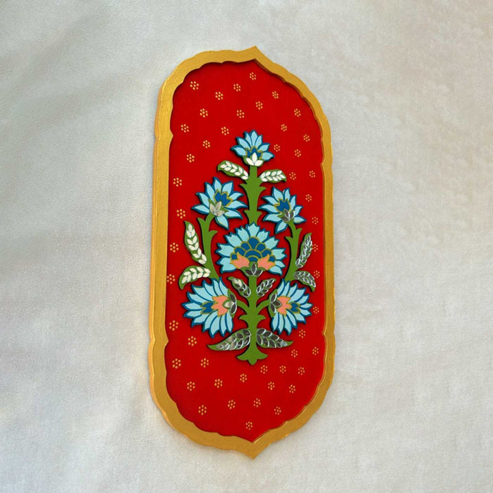 Hand-Painted Floral Theme MDF Wood Wall Decor