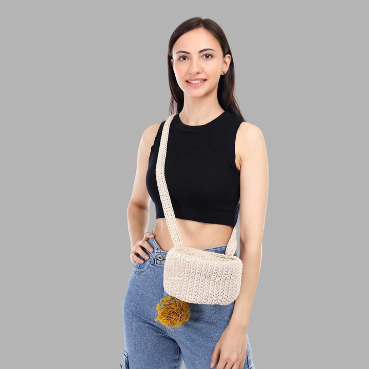 Handmade Crochet Duffel Crossbody Bag