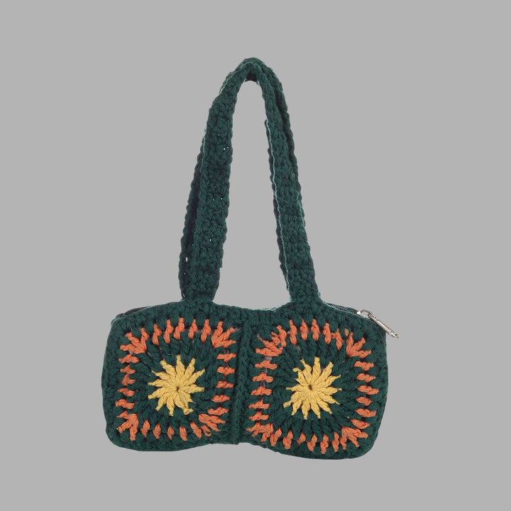 Handmade Crochet Green Busty Mini Handbag