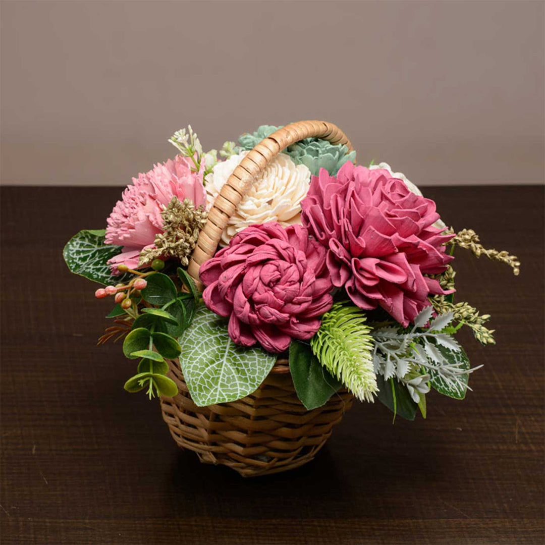 Handmade Basket Bliss Shola Flower Centerpiece