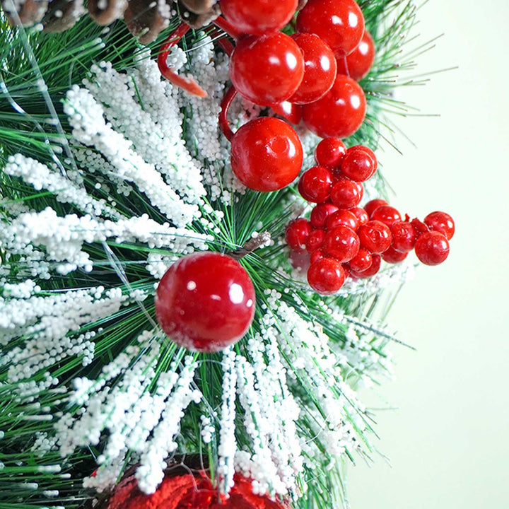 Large Frosty Pinecone Wreath For Christmas Wall Decoration