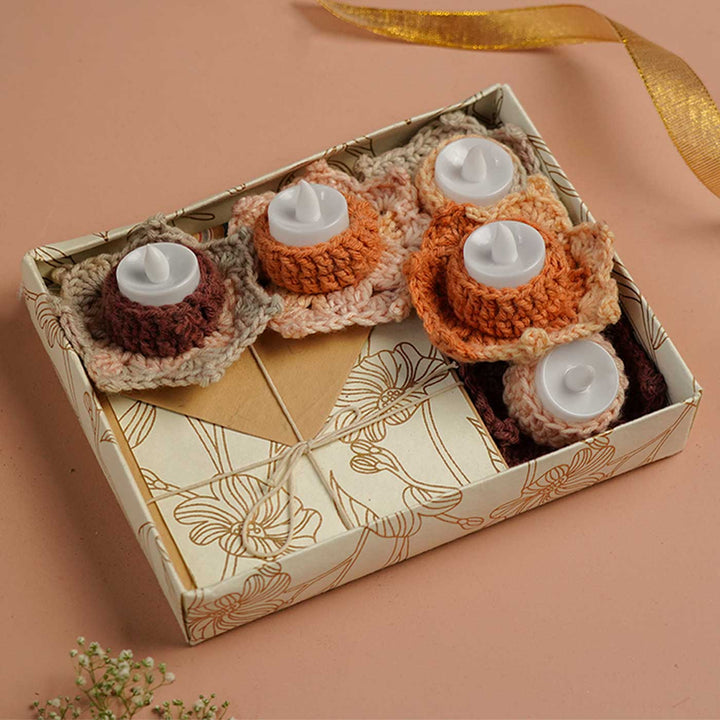 Handmade Brown Golden Tealight Holder Gift Hamper | Set Of 11