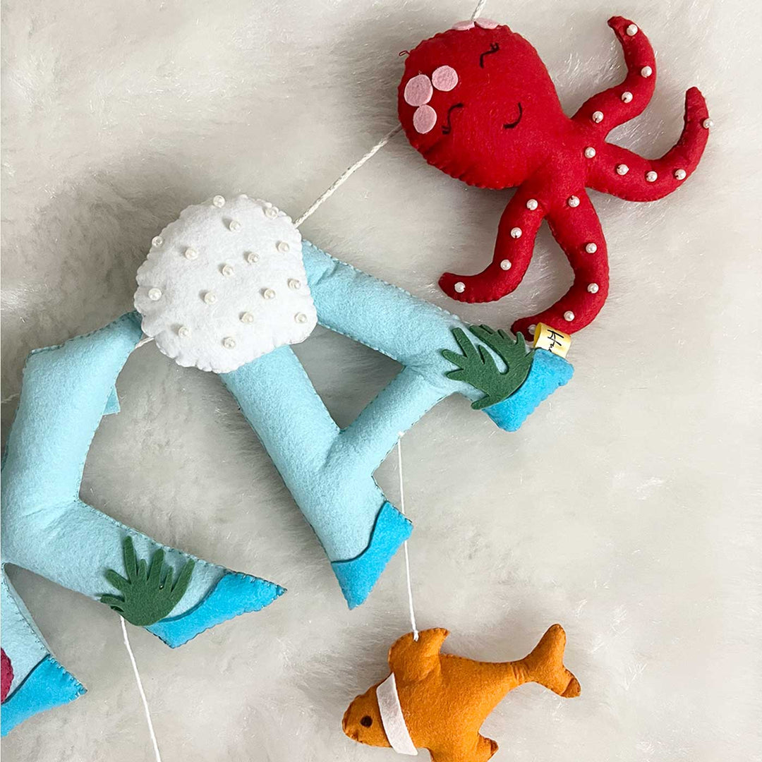 Handcrafted Personalized Mermaid Themed Bunting For Kids