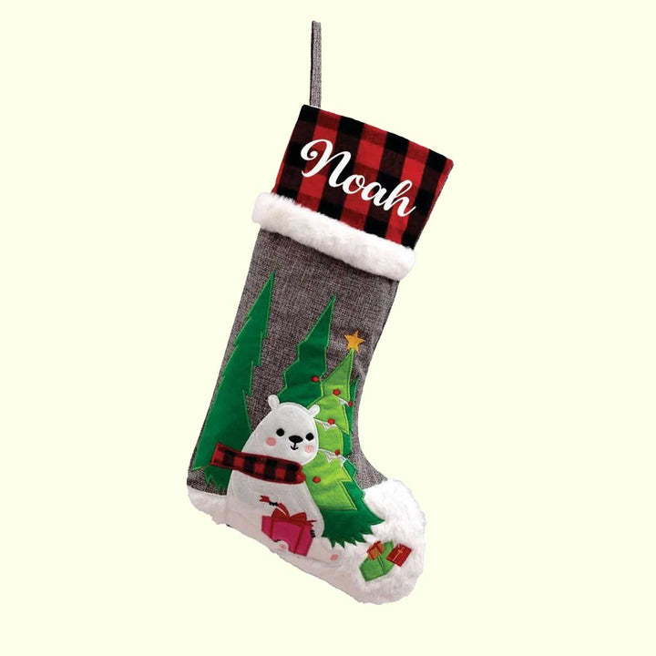 Personalized The Nutcracker And Friends' Cotton & Fur Stockings For Christmas Decoration