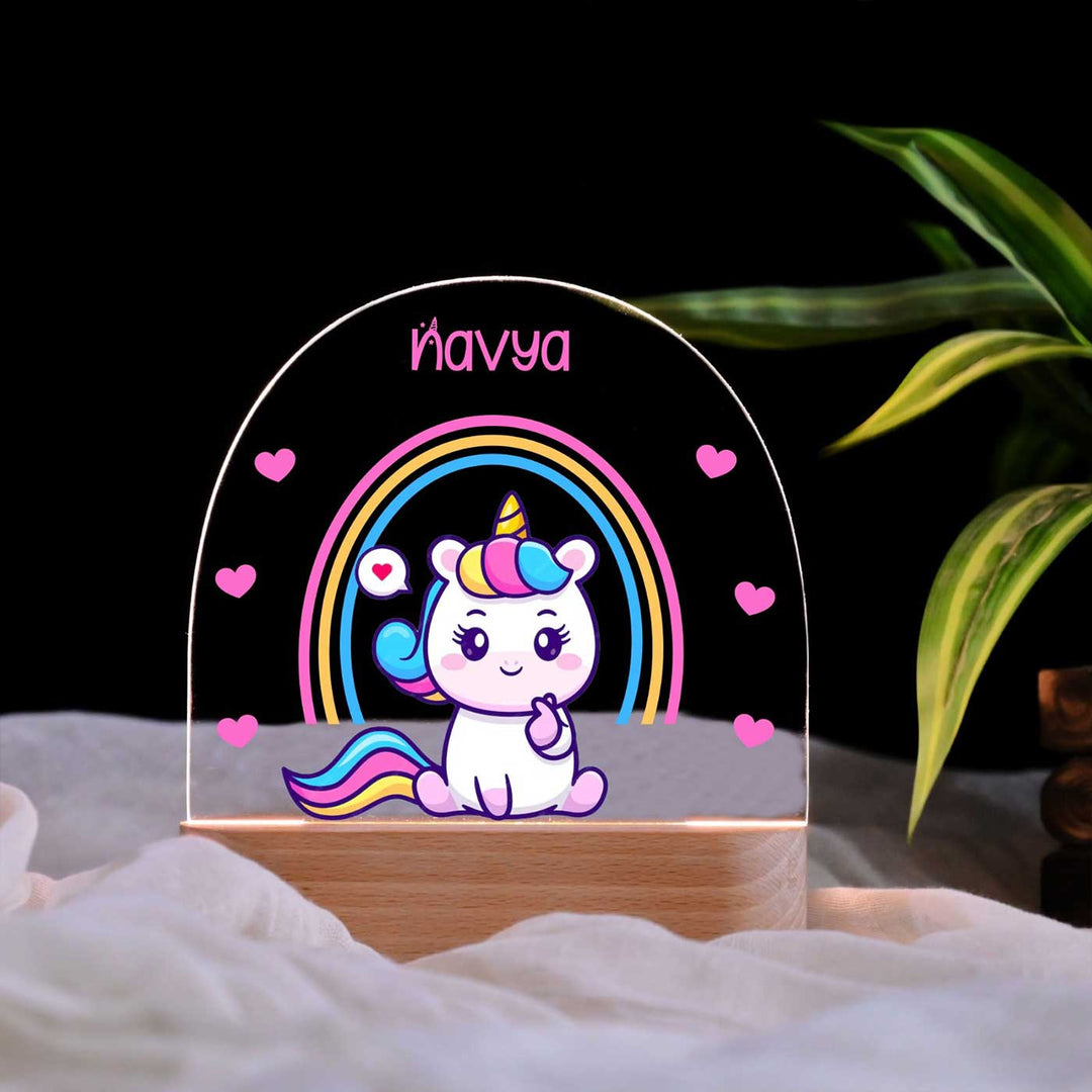 Personalized Unicorn Theme Acrylic LED Table Lamp