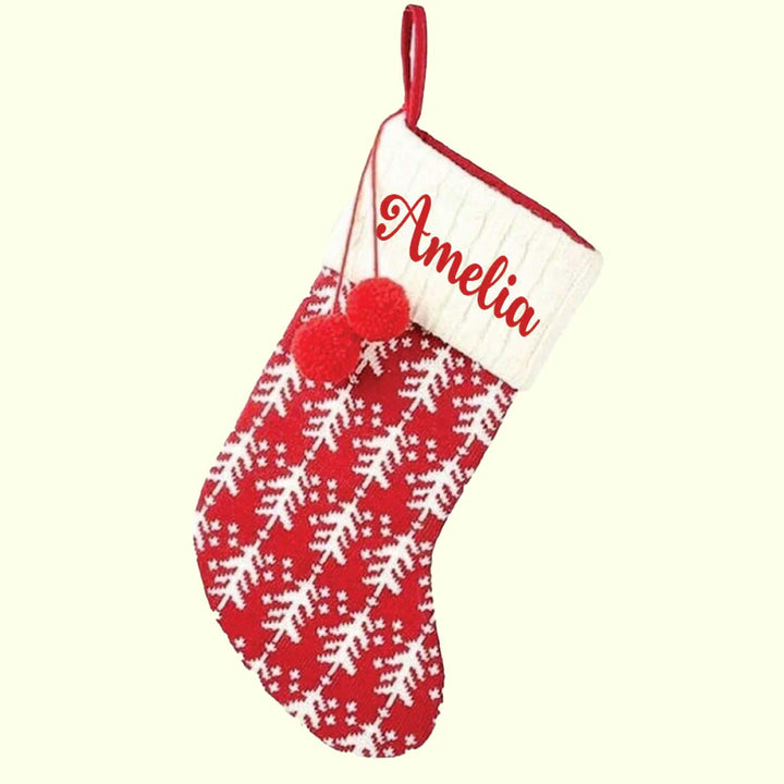 Personalized Holiday Chevron Cheer Knitted Cotton Stockings For Christmas Decoration