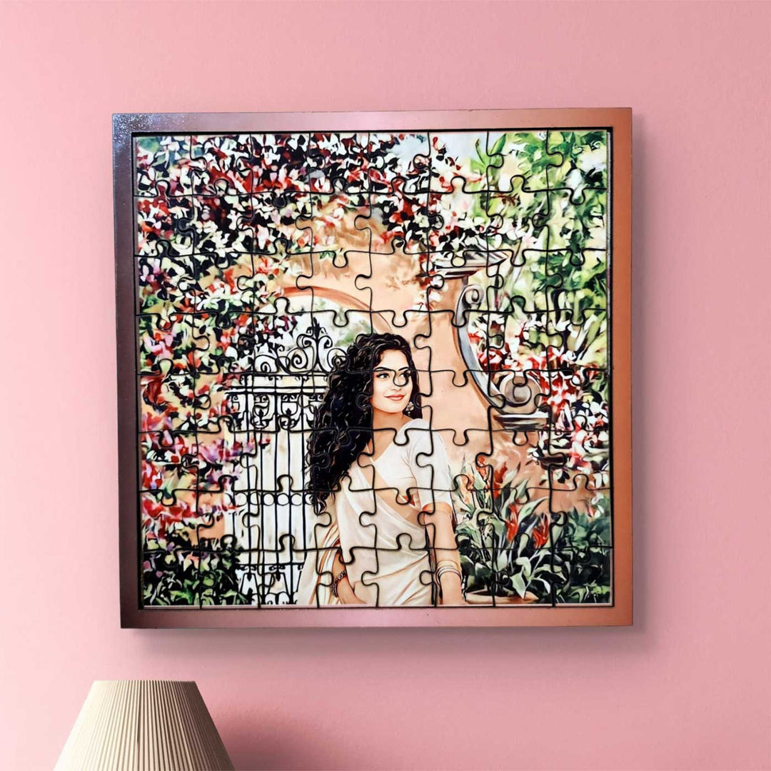 Photo Personalized Floral Fantasy MDF Wood Puzzle