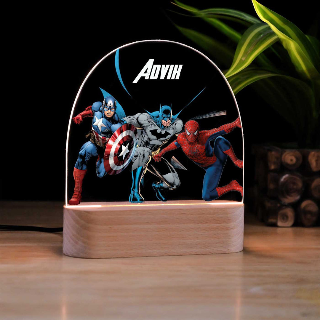 Personalized Superheroes Theme Acrylic LED Table Lamp