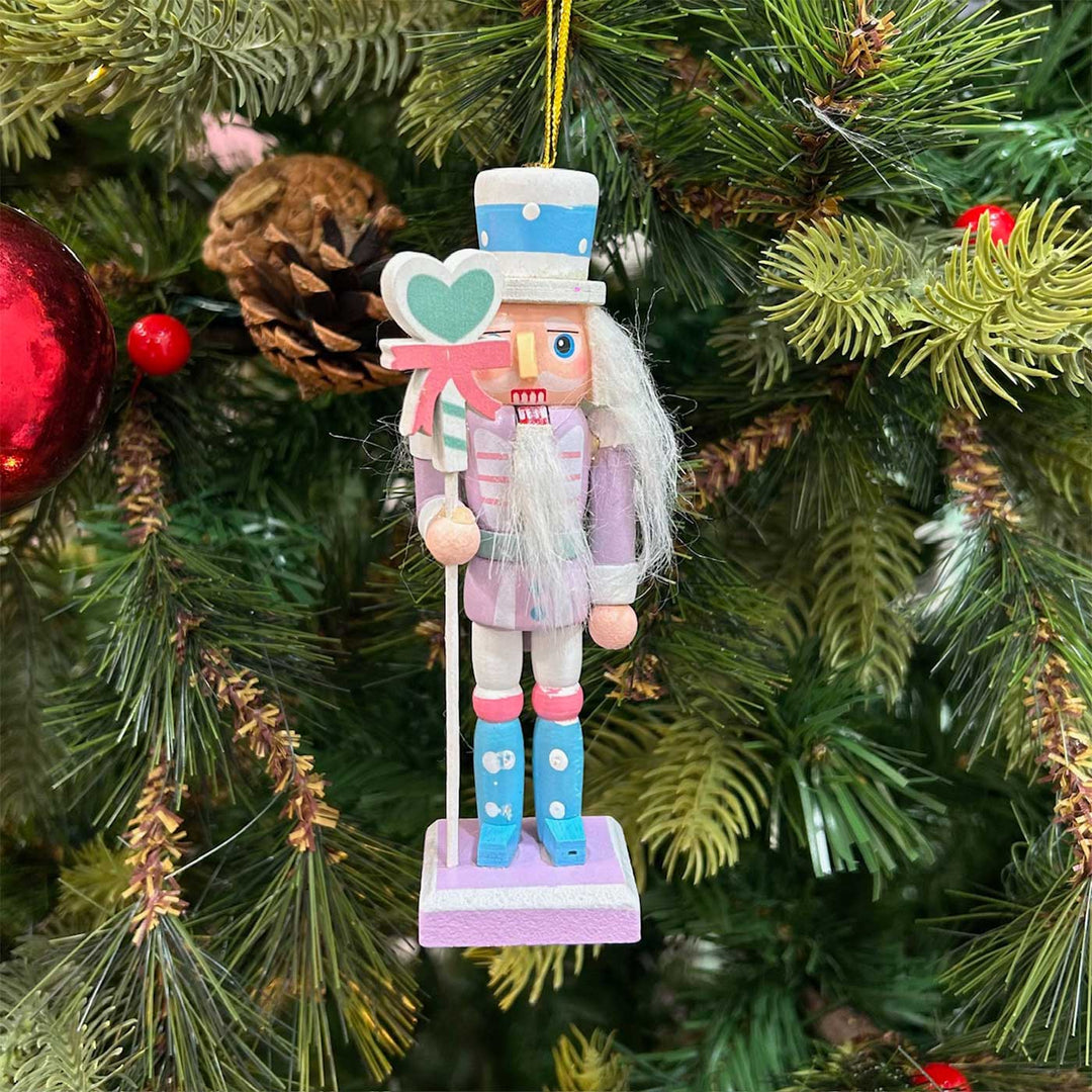 Handmade Blushy Nutcracker Wooden Ornaments For Christmas Tree Decoration | Set Of 4