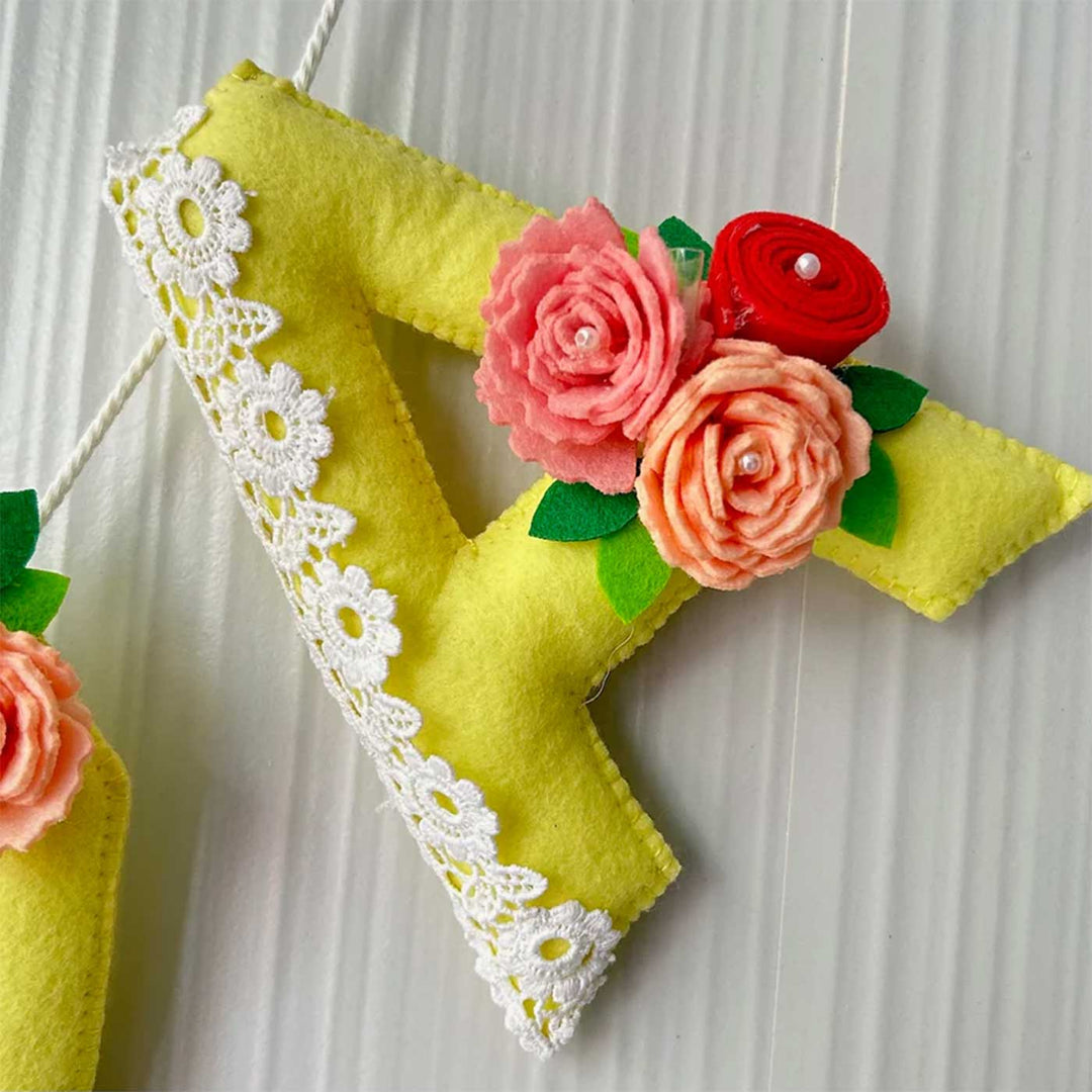 Personalized Flower Field Bunting Garland Felt Bunting / Garland For Kids