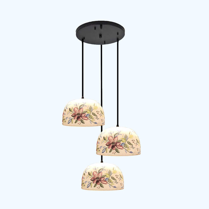 Handmade Elegant Beauty Terracotta Hanging Lamp | Set Of 3