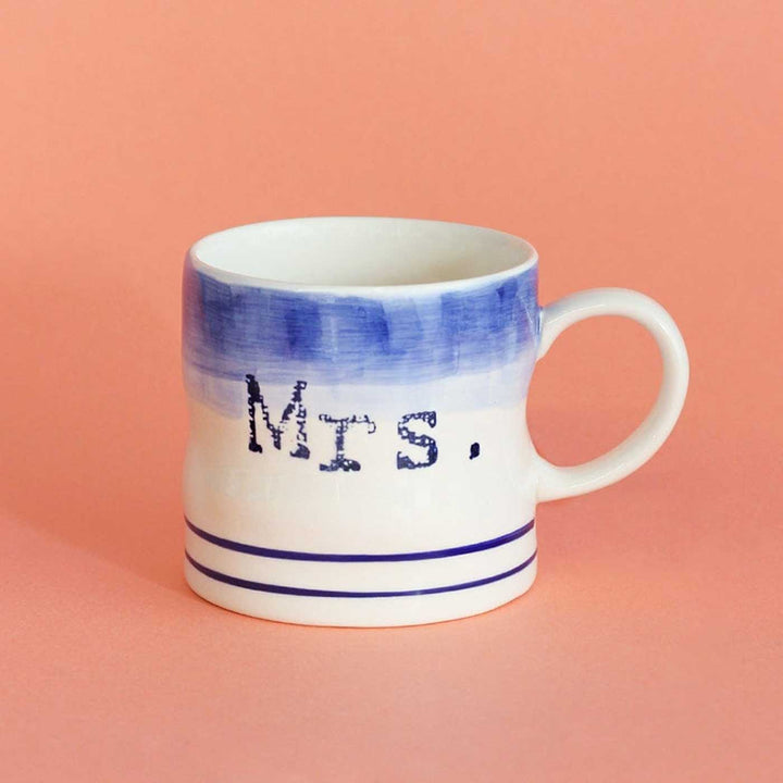 Hand-Painted Mr. & Mrs. Ceramic Mugs | Set Of 2