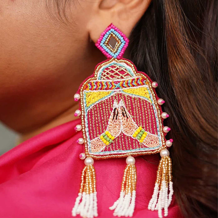 Handmade Baraati Beaded Earrings