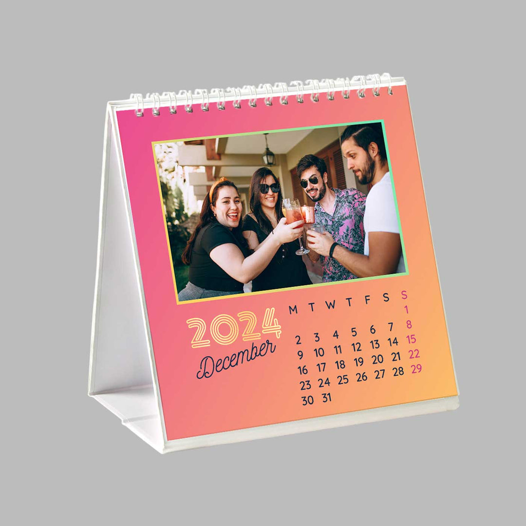 Photo Personalized 6 Inch Glossy Finish 2025 Table Calender