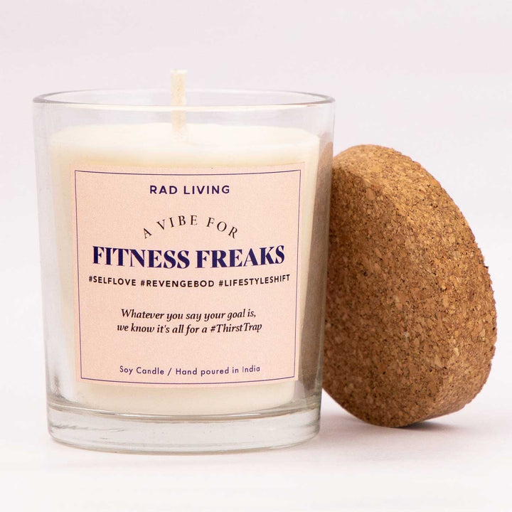 Hand Poured Fitness Freaks Cool Blue Scented Soy Wax Candle