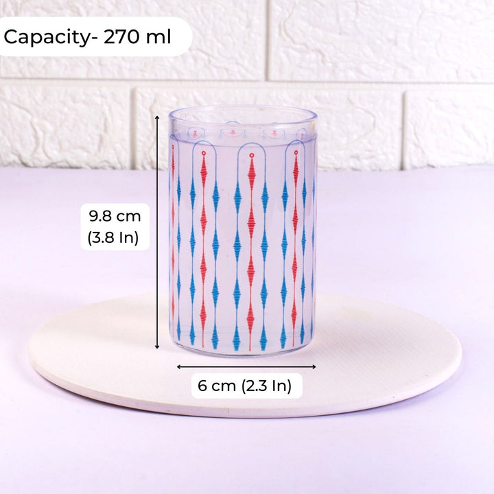 Borosilicate Glass Tumblers with Delicate Prints I 270 ML