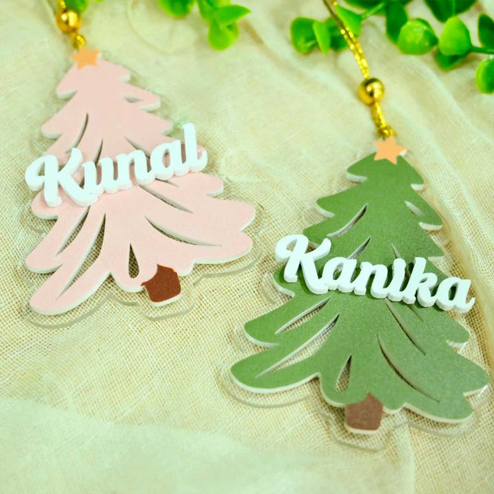 Personalized Xmas Tree Shaped Acrylic Ornament For Christmas Tree Decoration