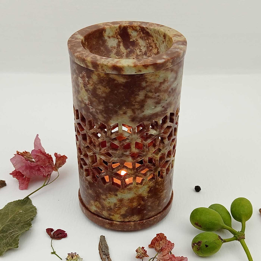 Handmade Jawdat Lattice Craft Soapstone Aroma Diffuser