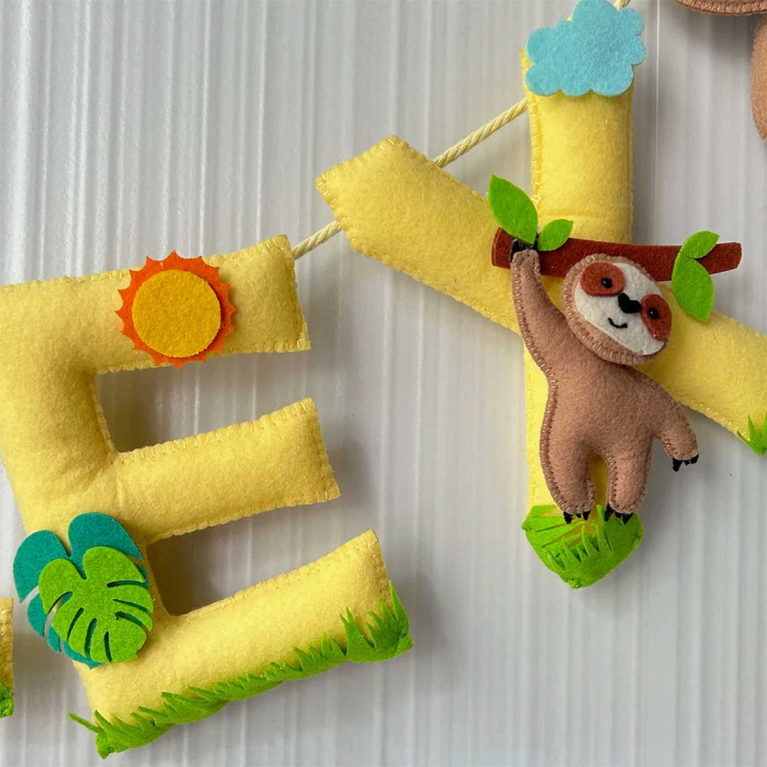 Personalized Sloth Sanctuary Felt Bunting / Garland For Kids