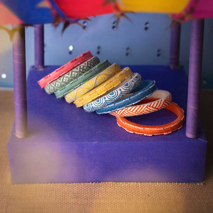 Pastel Handcrafted Ruhi Hand Painted Bangles | Set of 9