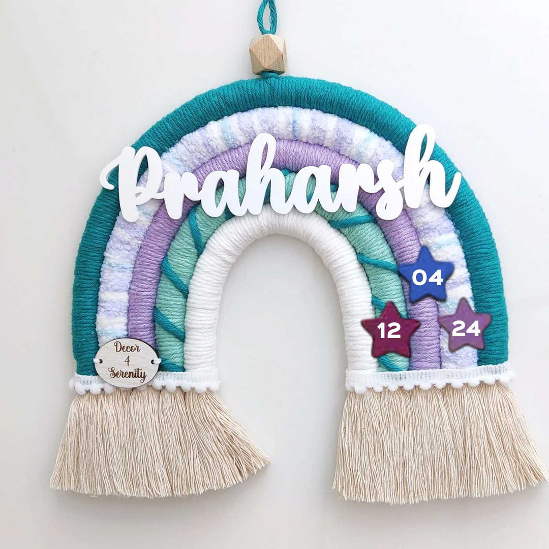 Macrame Rainbow Personalized Kids' Nameplate