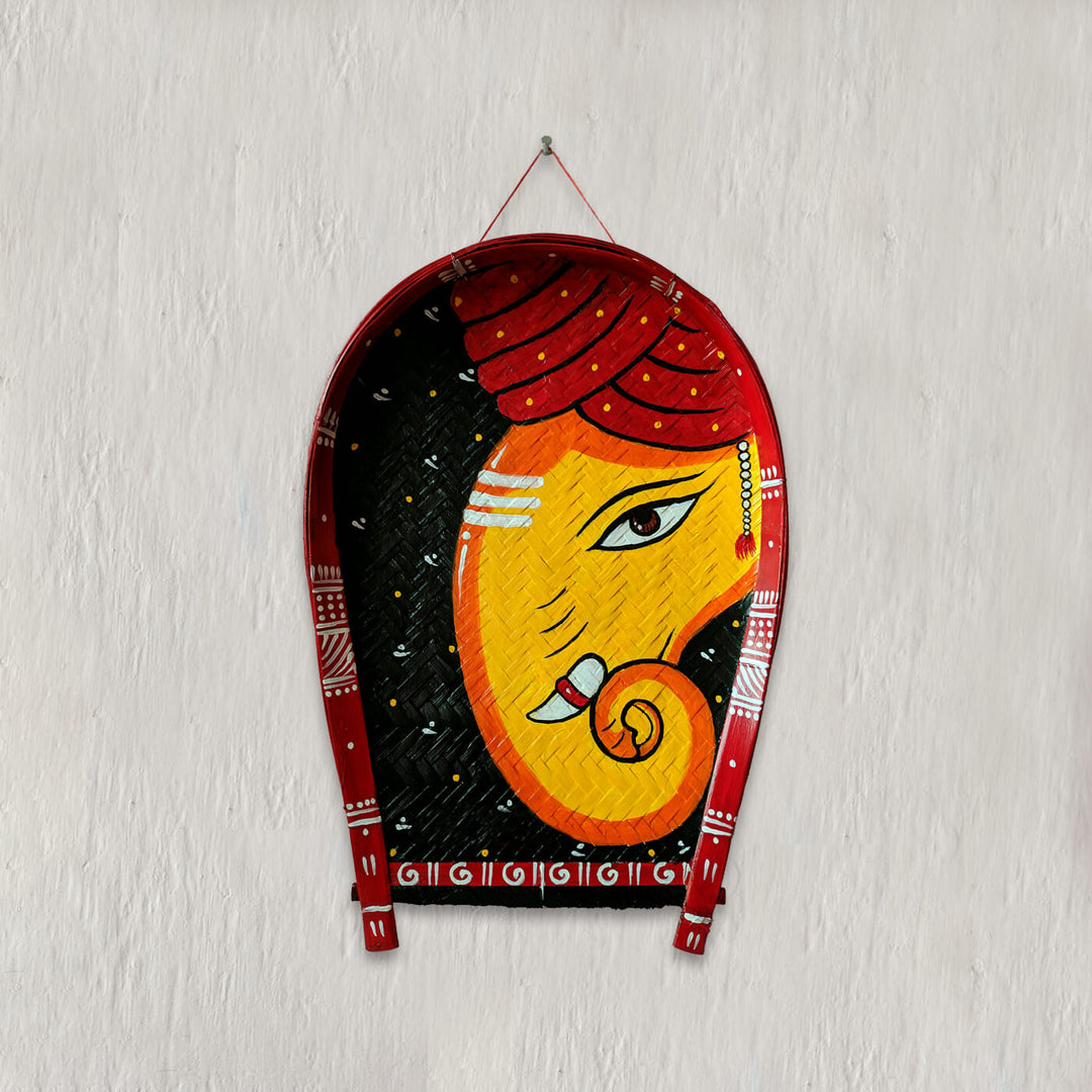 Handpainted Ganesha Bamboo Wall Decor